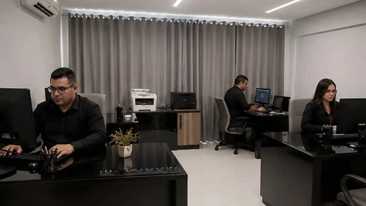 Equipe da Valor Prime trabalhando no escritório em Goiânia
